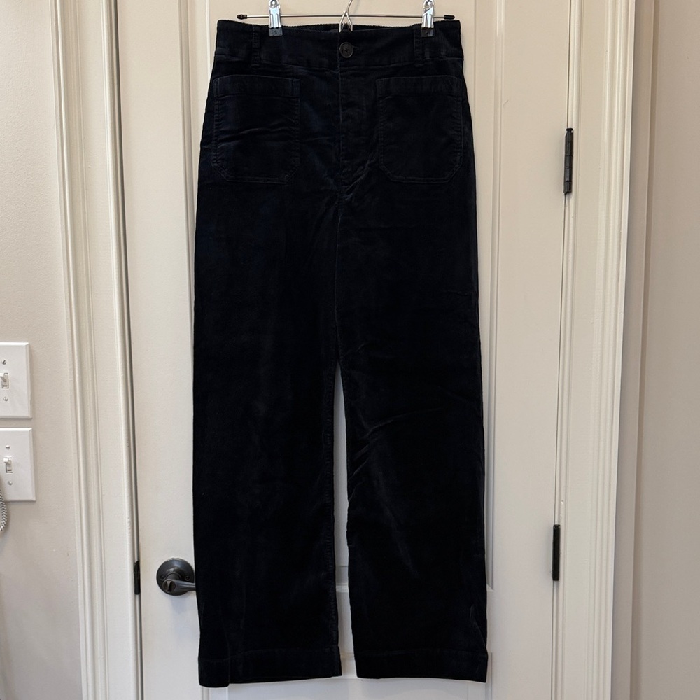 Anthropologie Maeve Colette navy blue Corduroy Pants 30 wide leg